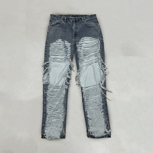 Blue "Full Frontal" Distressed Jeans