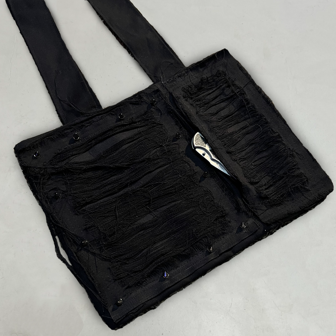 Black Distressed Tote Bag