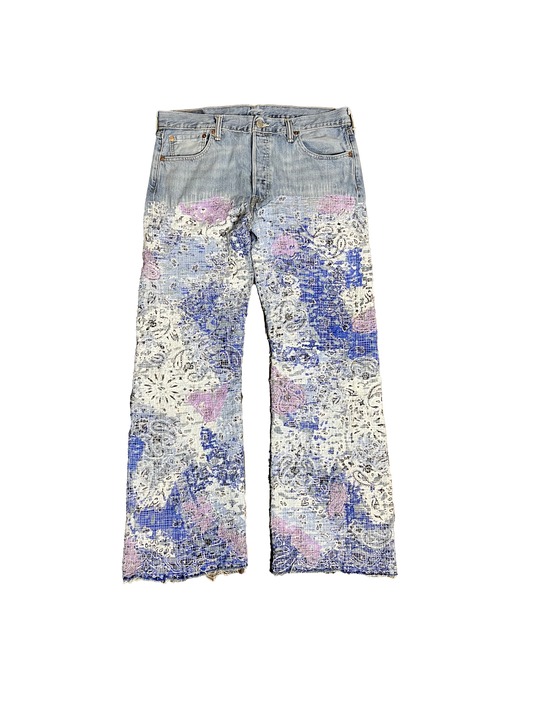 ZAVIERMADE Boro Jeans (Blue/Bandana)